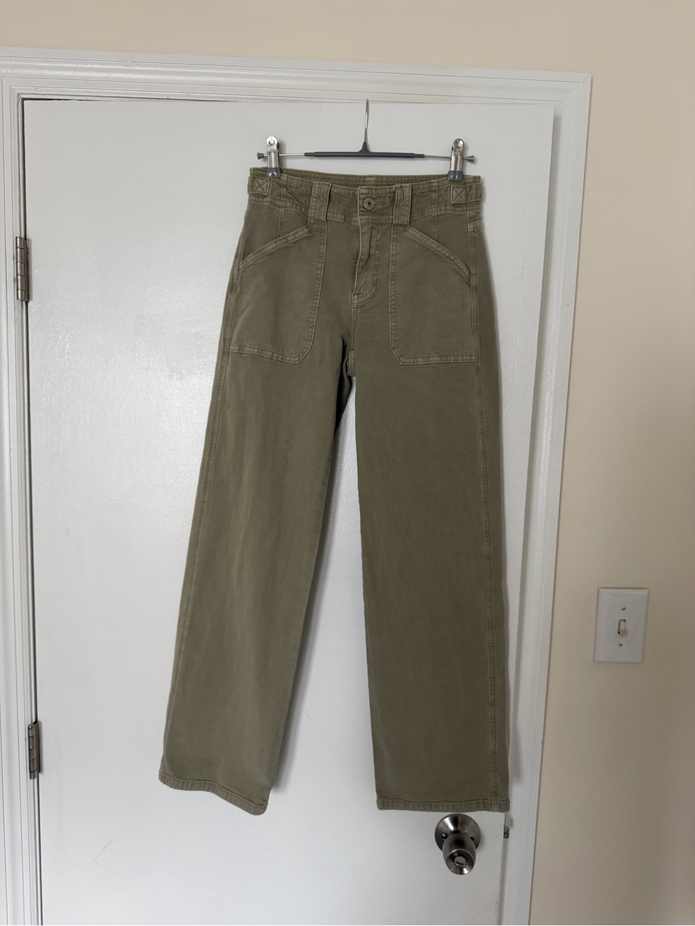 000 Short American Eagle Stovepipe Green Cargo Straight Leg Jeans